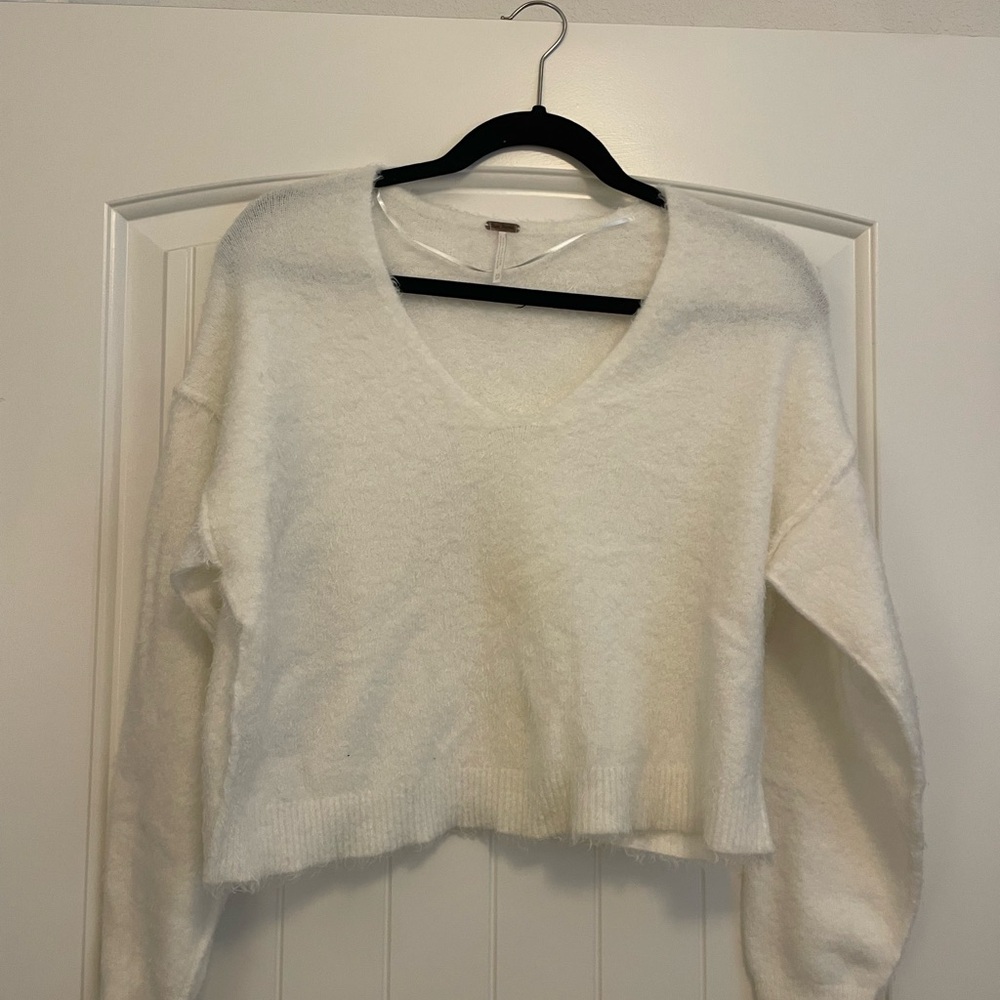 Free People Soft White Knit Top
